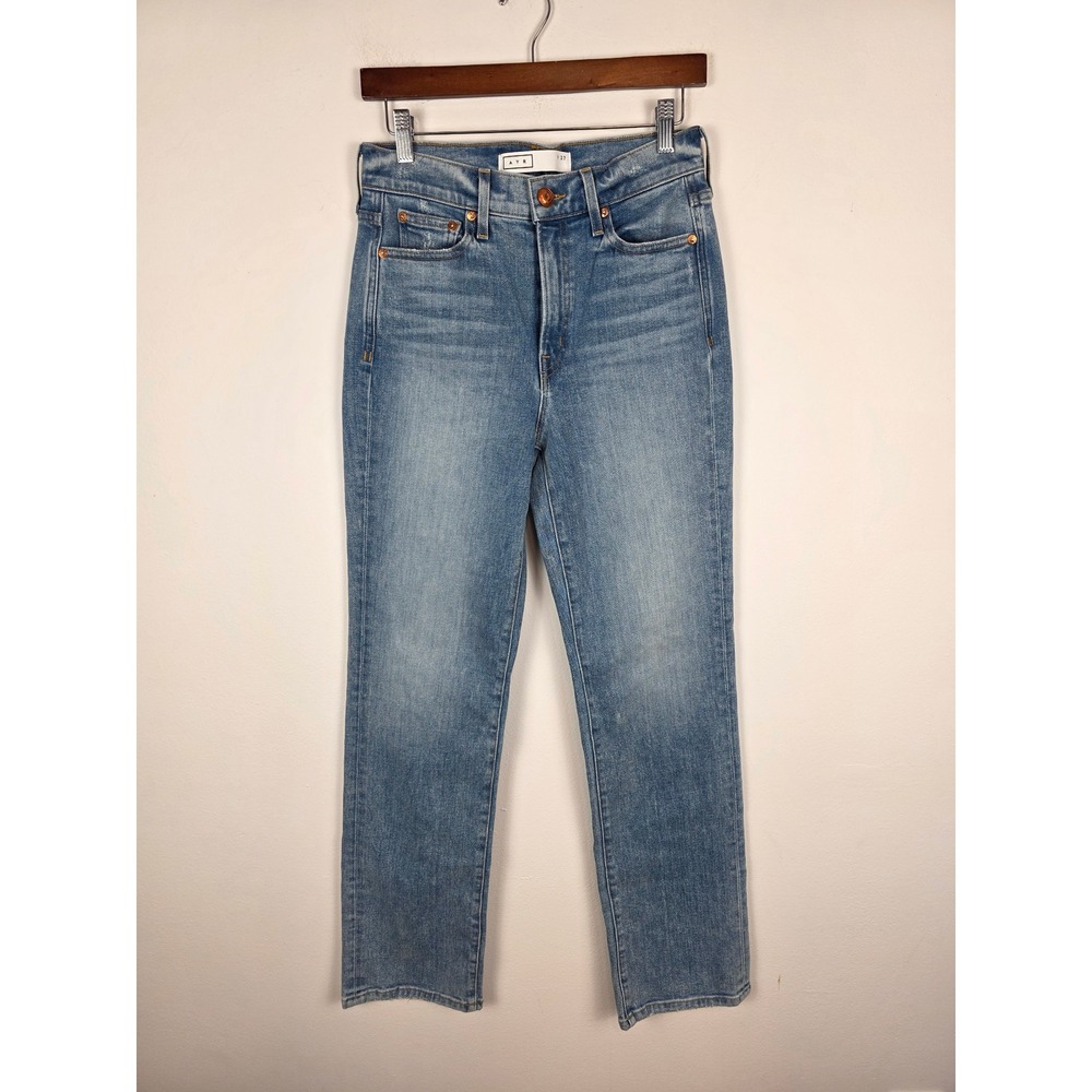 AYR The Sugar High Rise Straight Leg Jeans Women's Size 27 Blue Denim